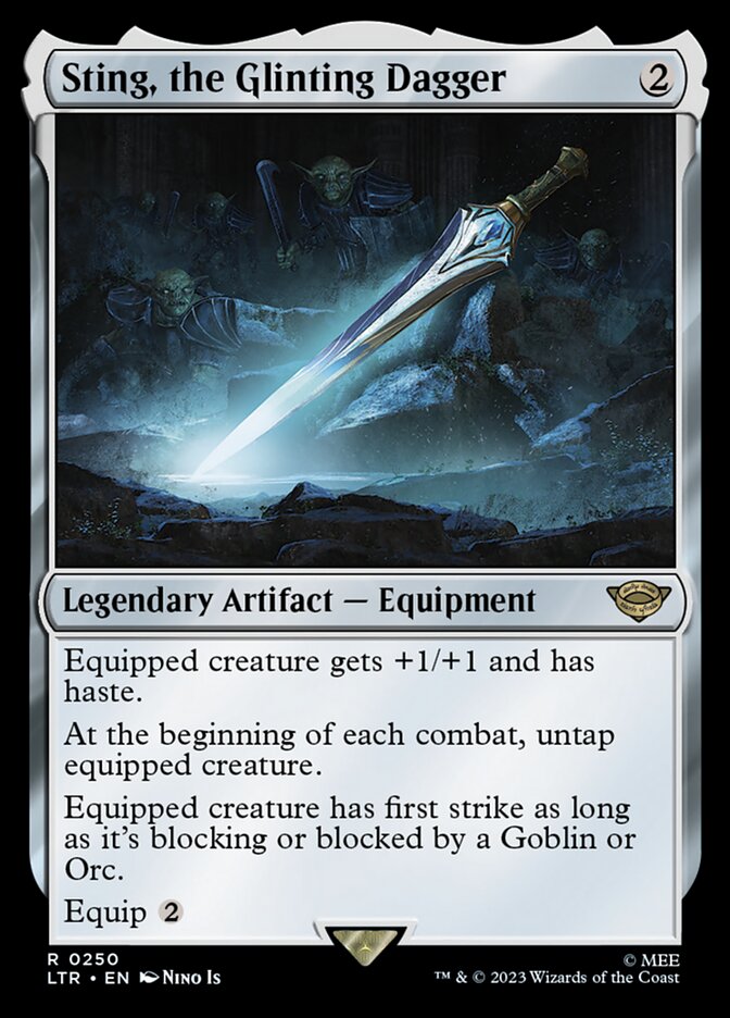 Sting, the Glinting Dagger 250 (Universes Beyond: The Lord of the Rings: Tales of Middle-earth)  - Foil | Good Games Adelaide SA