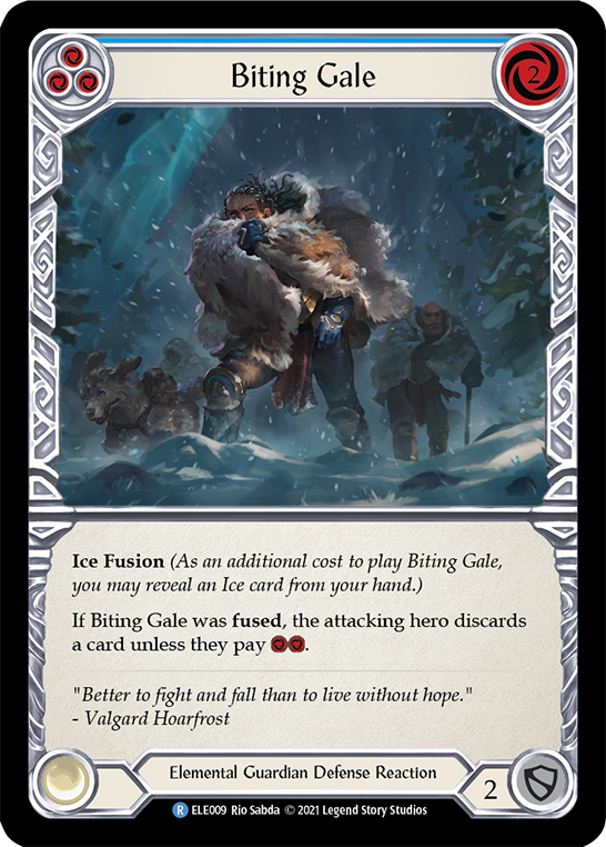 Biting Gale (Blue) [ELE009] (Tales of Aria)  1st Edition Rainbow Foil | Good Games Adelaide SA