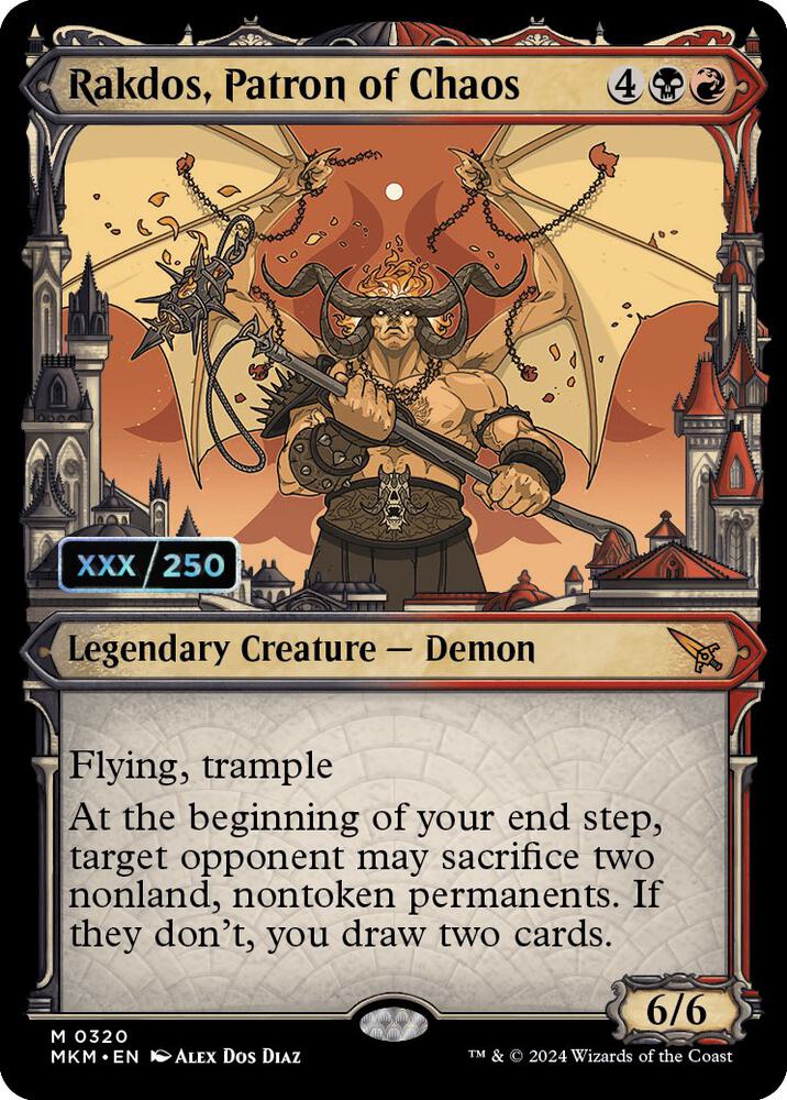 Rakdos, Patron of Chaos Serialized 320 (Murders at Karlov Manor)  - Foil | Good Games Adelaide SA
