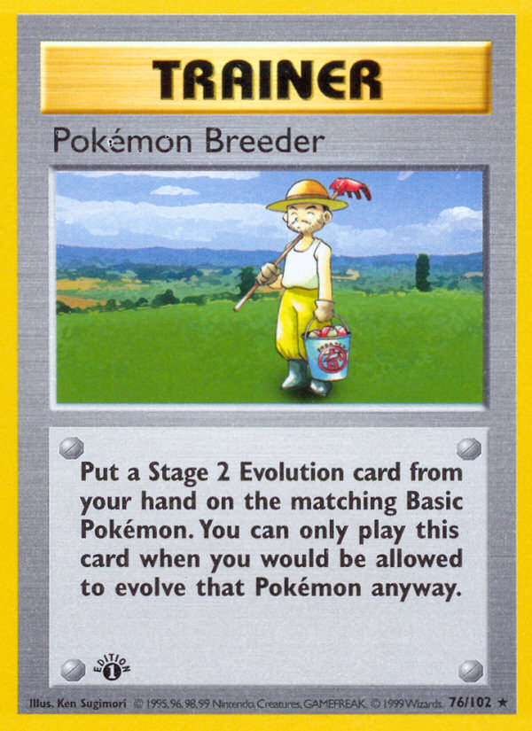 Pokemon Breeder (76/102) (Shadowless) [Base Set 1st Edition] | Good Games Adelaide SA