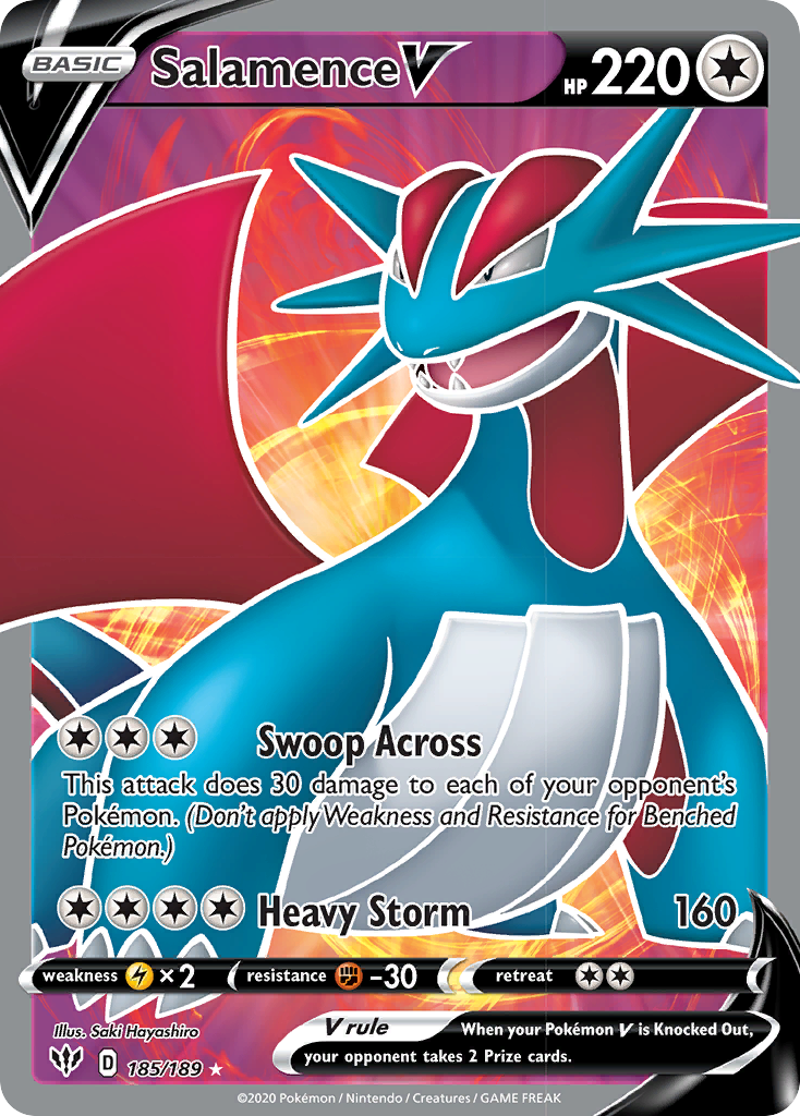 Salamence V (185/189) [Sword & Shield: Darkness Ablaze] | Good Games Adelaide SA