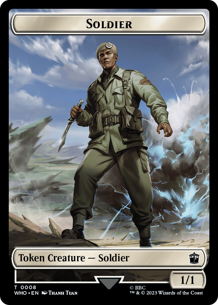 Soldier // Dinosaur Double-Sided Token [Doctor Who Tokens] | Good Games Adelaide SA