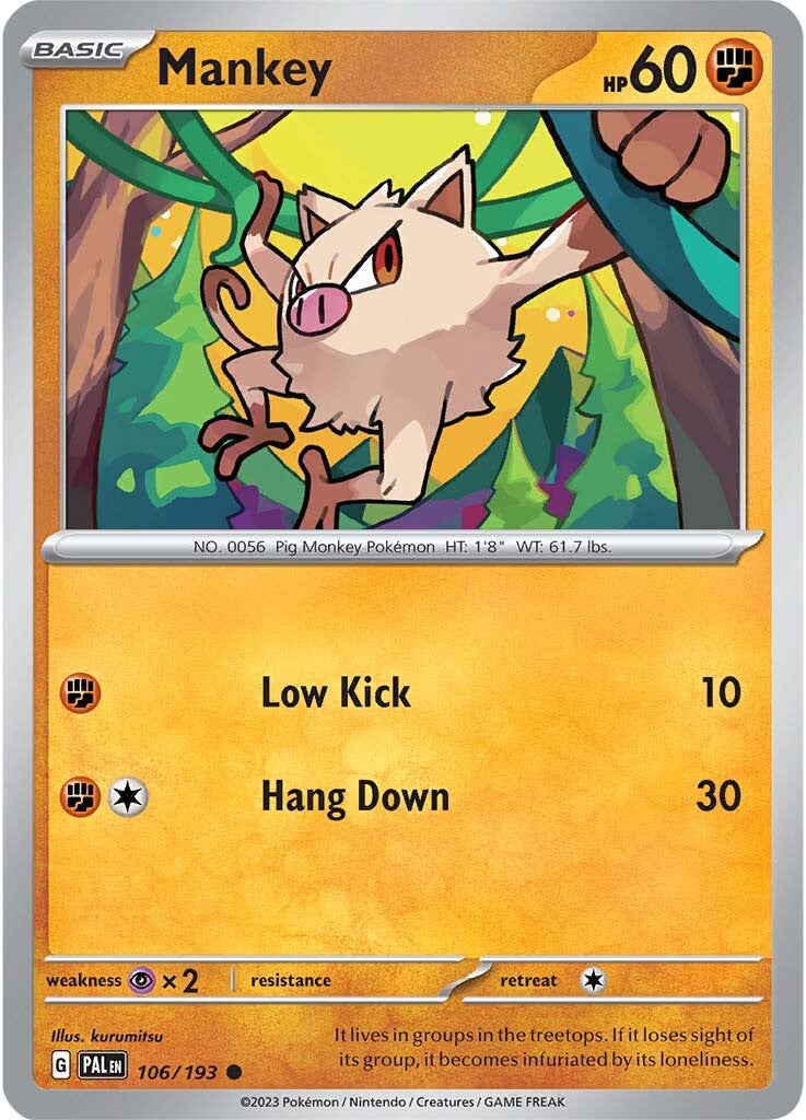 Mankey (106/193) [Scarlet & Violet: Paldea Evolved] | Good Games Adelaide SA