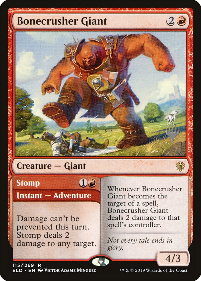 Bonecrusher Giant // Stomp (Promo Pack) [Throne of Eldraine Promos] | Good Games Adelaide SA