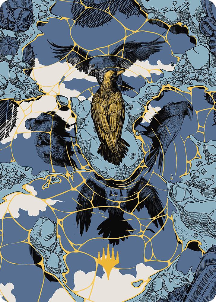 Fractured Identity Art Card Gold Stamped Planeswalker Symbol 46 (Art Series: Outlaws of Thunder Junction)  | Good Games Adelaide SA