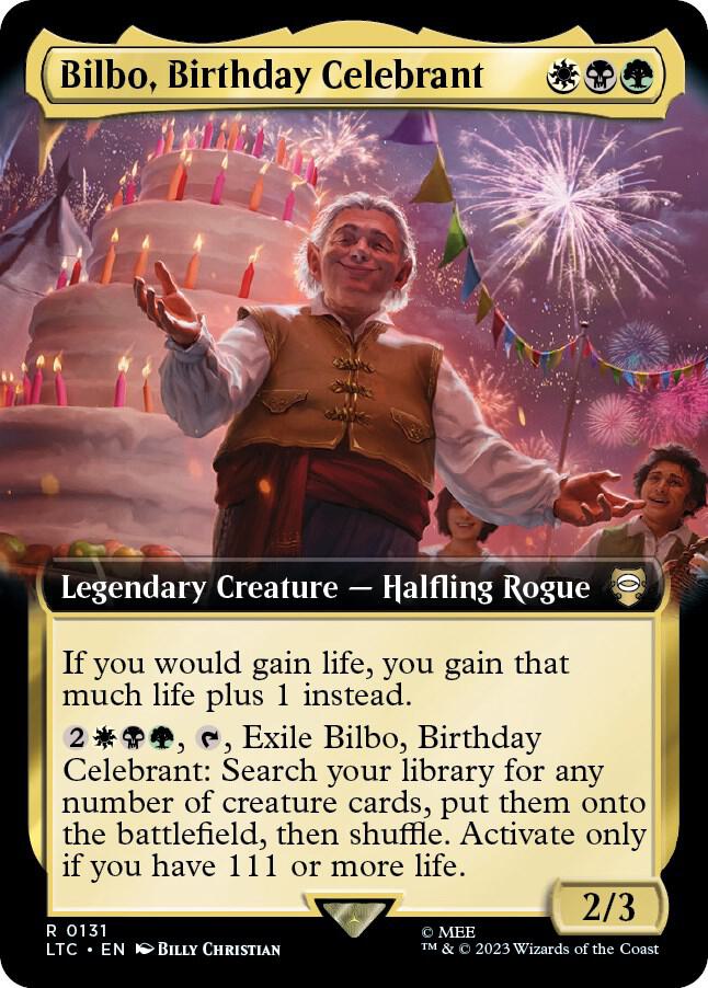 Bilbo, Birthday Celebrant 131 (Commander: The Lord of the Rings: Tales of Middle-earth)  - Extended Art | Good Games Adelaide SA