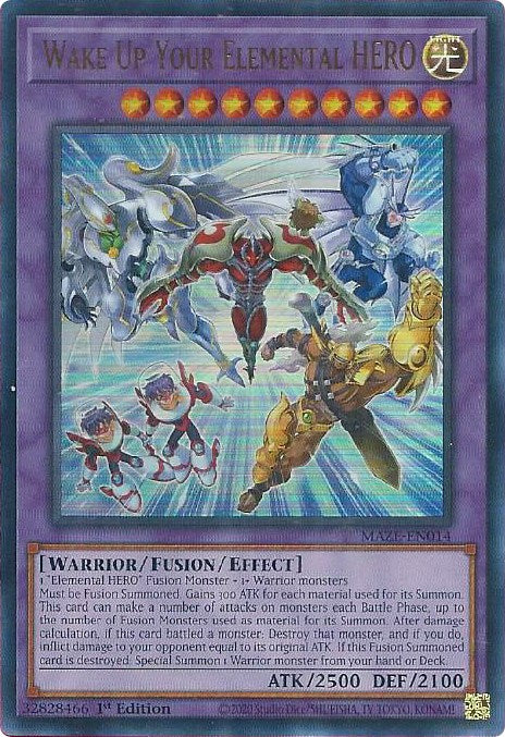 Wake Up Your Elemental HERO [MAZE-EN014] Ultra Rare | Good Games Adelaide SA