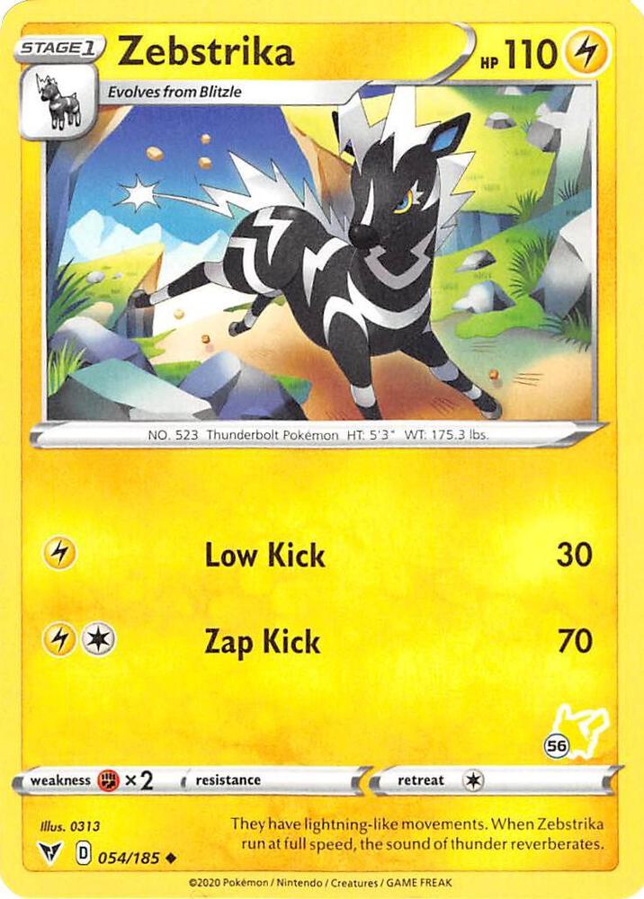 Zebstrika 054 185 56 Pikachu Stamped 054/185 (Battle Academy 2022)  | Good Games Adelaide SA