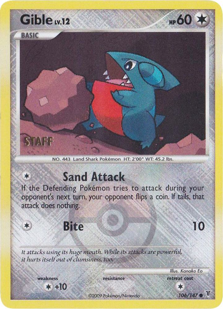 Gible 106 147 Championship Promo Staff 106/147 (League & Championship Cards)  - Reverse Holofoil | Good Games Adelaide SA