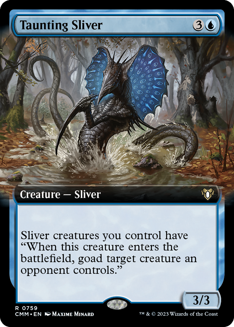 Taunting Sliver (Extended Art) [Commander Masters] | Good Games Adelaide SA