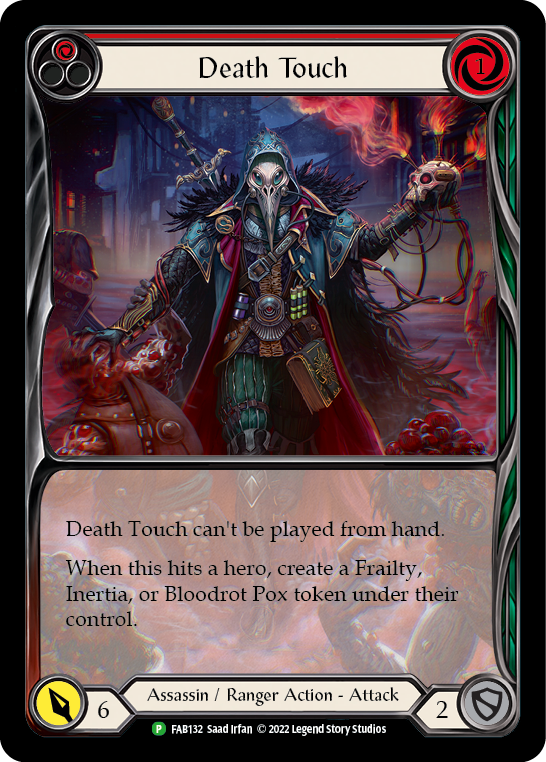 Death Touch (Red) [FAB132] (Promo)  Rainbow Foil | Good Games Adelaide SA