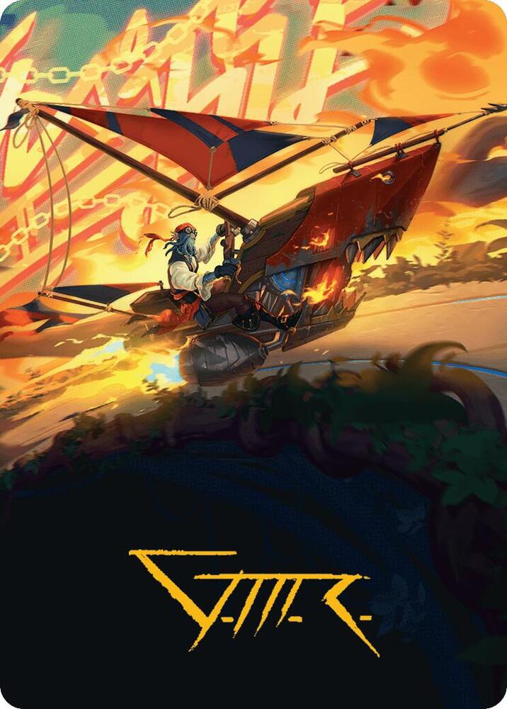 Boosted Sloop Art Card Gold Stamped Signature 47 (Art Series: Aetherdrift)  | Good Games Adelaide SA