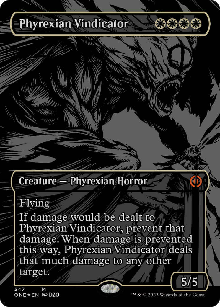 Phyrexian Vindicator (Oil Slick Raised Foil) [Phyrexia: All Will Be One] | Good Games Adelaide SA