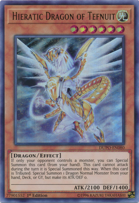 Hieratic Dragon of Tefnuit [DUPO-EN080] Ultra Rare | Good Games Adelaide SA