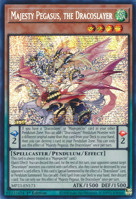 Majesty Pegasus, the Dracoslayer [MP23-EN173] Prismatic Secret Rare | Good Games Adelaide SA