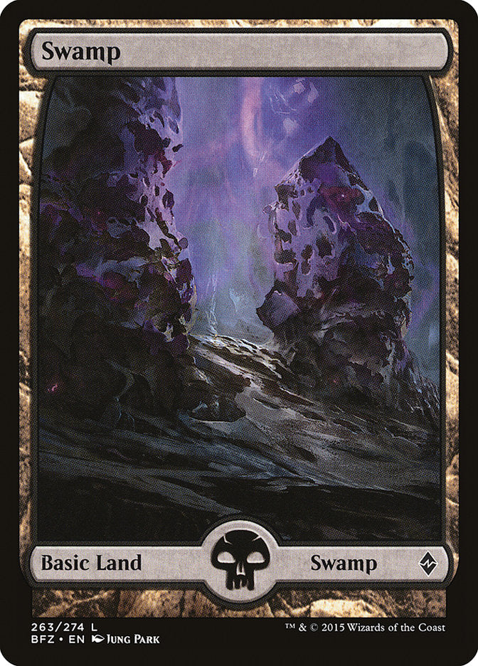 Swamp (263) - Full Art [Battle for Zendikar] | Good Games Adelaide SA