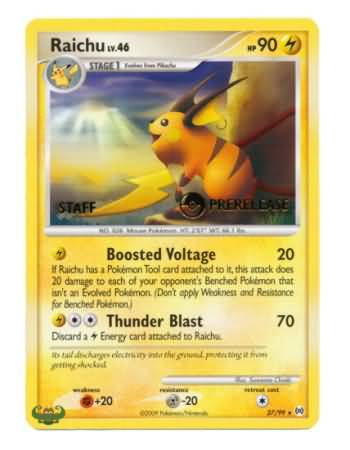 Raichu (27/99) (Staff Prerelease Promo) [Nintendo: Black Star Promos] | Good Games Adelaide SA