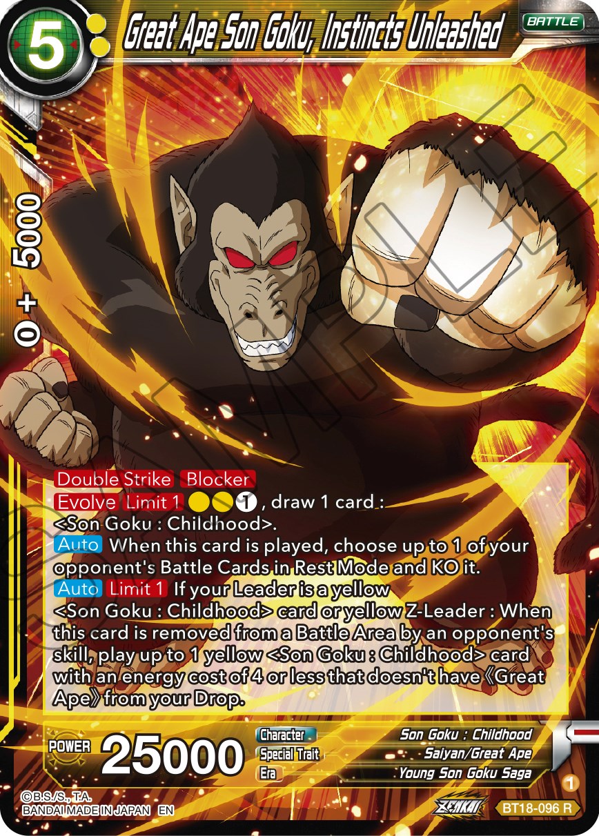 Great Ape Son Goku, Instincts Unleashed (BT18-096) [Dawn of the Z-Legends] | Good Games Adelaide SA