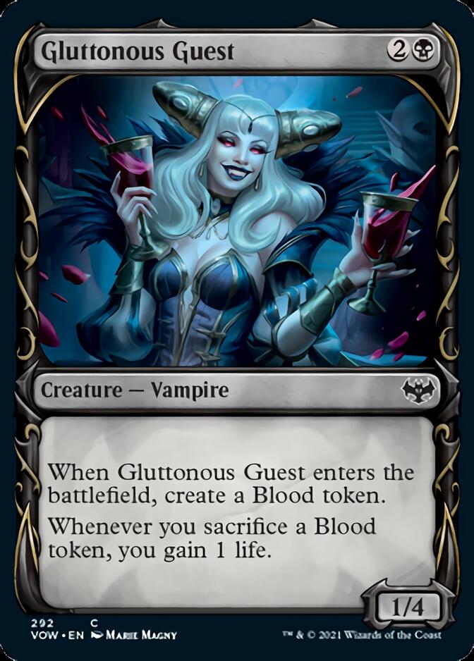 Gluttonous Guest (Showcase Fang Frame) [Innistrad: Crimson Vow] | Good Games Adelaide SA