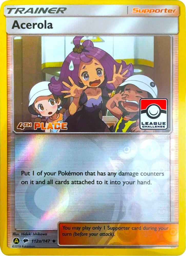 Acerola 112a 147 League Challenge 4th Place 112a/147 (League & Championship Cards)  - Reverse Holofoil | Good Games Adelaide SA