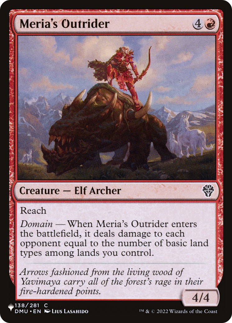 Meria's Outrider [The List Reprints] | Good Games Adelaide SA