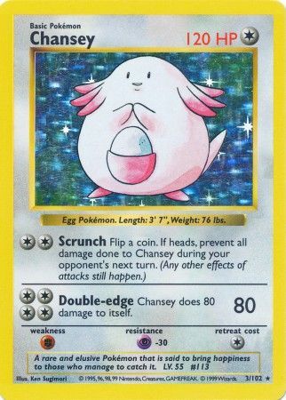 Chansey (3/102) [Base Set Shadowless Unlimited] | Good Games Adelaide SA