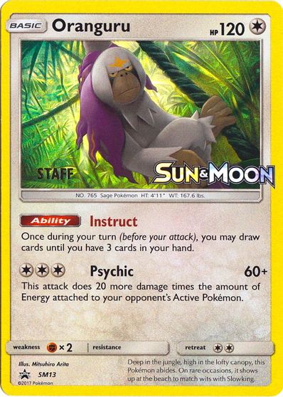 Oranguru (SM13) (Staff Prerelease Promo) [Sun & Moon: Black Star Promos] | Good Games Adelaide SA