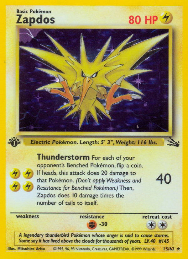 Zapdos (15/62) [Fossil 1st Edition] | Good Games Adelaide SA