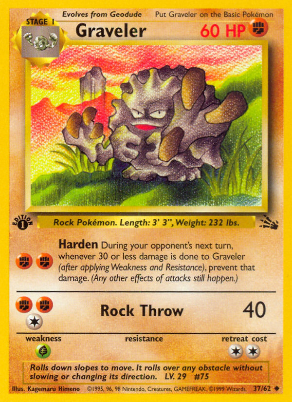 Graveler (37/62) [Fossil 1st Edition] | Good Games Adelaide SA
