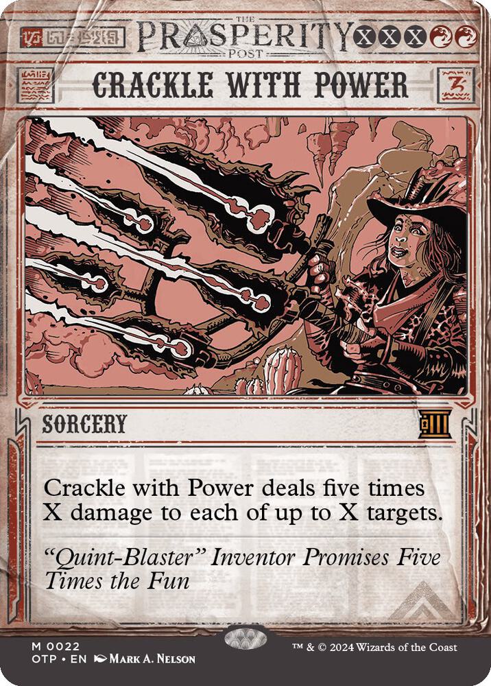 Crackle with Power 22 (Outlaws of Thunder Junction: Breaking News)  - Foil | Good Games Adelaide SA