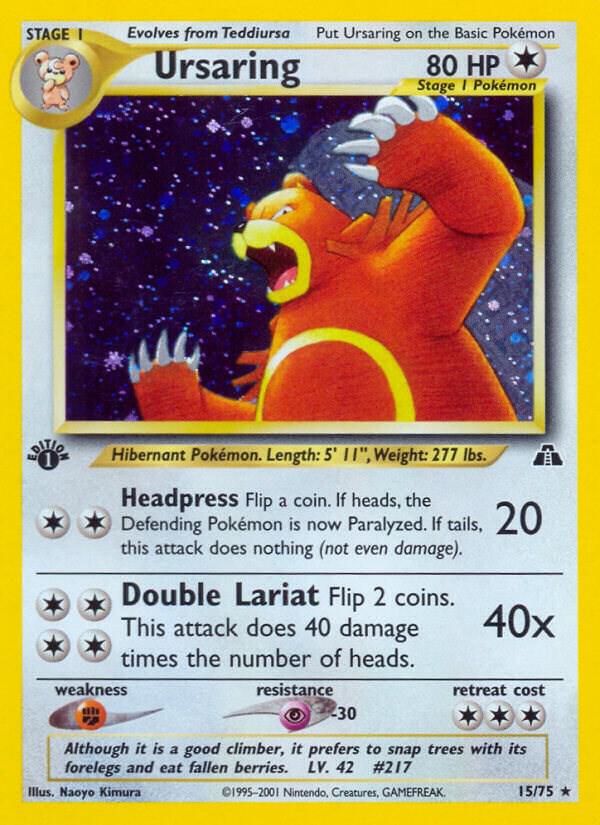 Ursaring 15/75 (Neo Discovery)  - 1st Edition Holofoil | Good Games Adelaide SA