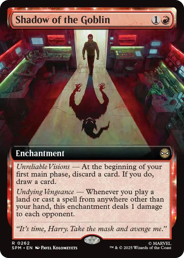 Shadow of the Goblin Extended Art 262 (Marvel's Spider-Man)  - Foil | Good Games Adelaide SA