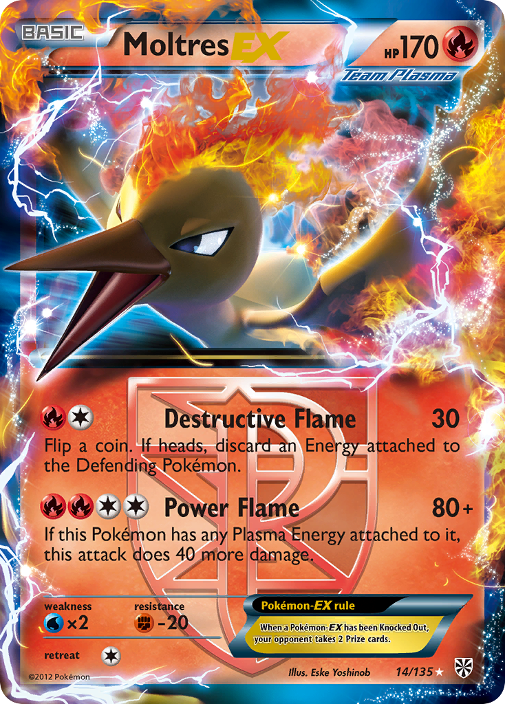 Moltres EX (14/135) [Black & White: Plasma Storm] | Good Games Adelaide SA