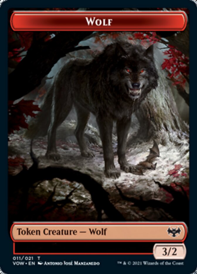 Wolf (011) // Spirit (002) Double-sided Token [Innistrad: Crimson Vow Tokens] | Good Games Adelaide SA