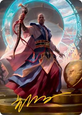 Teferi Who Slows the Sunset Art Card Gold Stamped Signature 10 (Art Series: Innistrad: Midnight Hunt)  | Good Games Adelaide SA