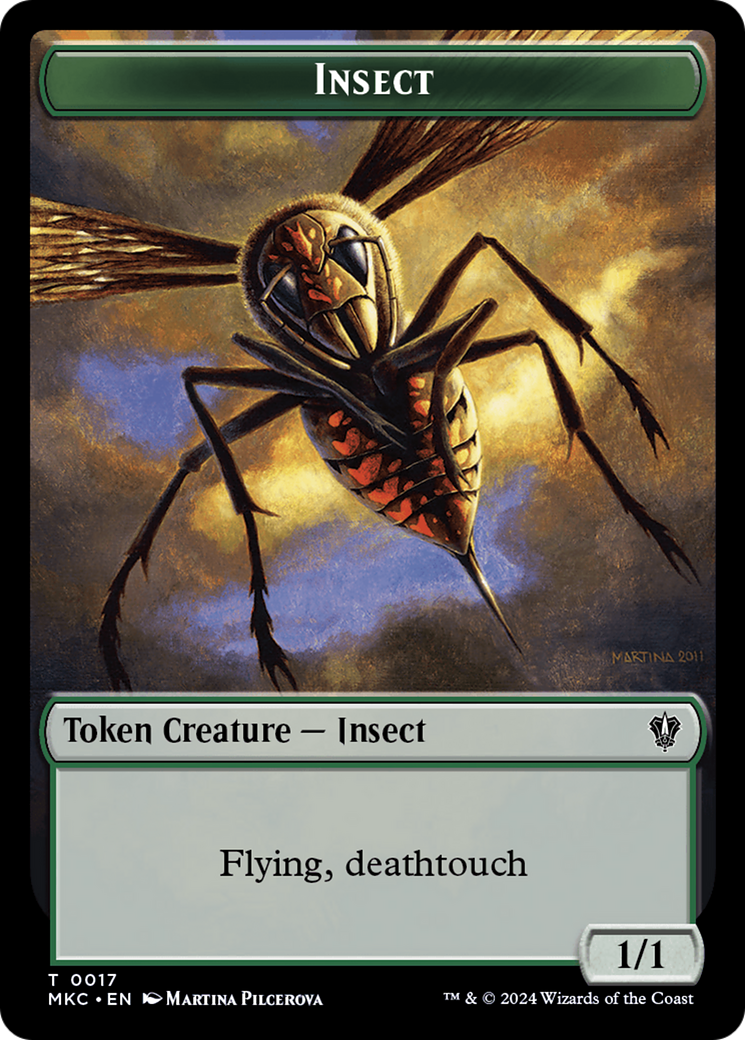 Clue // Insect (0017) Double-Sided Token [Murders at Karlov Manor Commander Tokens] | Good Games Adelaide SA