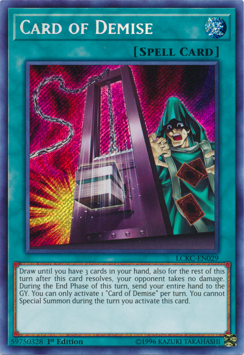 Card of Demise [LCKC-EN029] Secret Rare | Good Games Adelaide SA