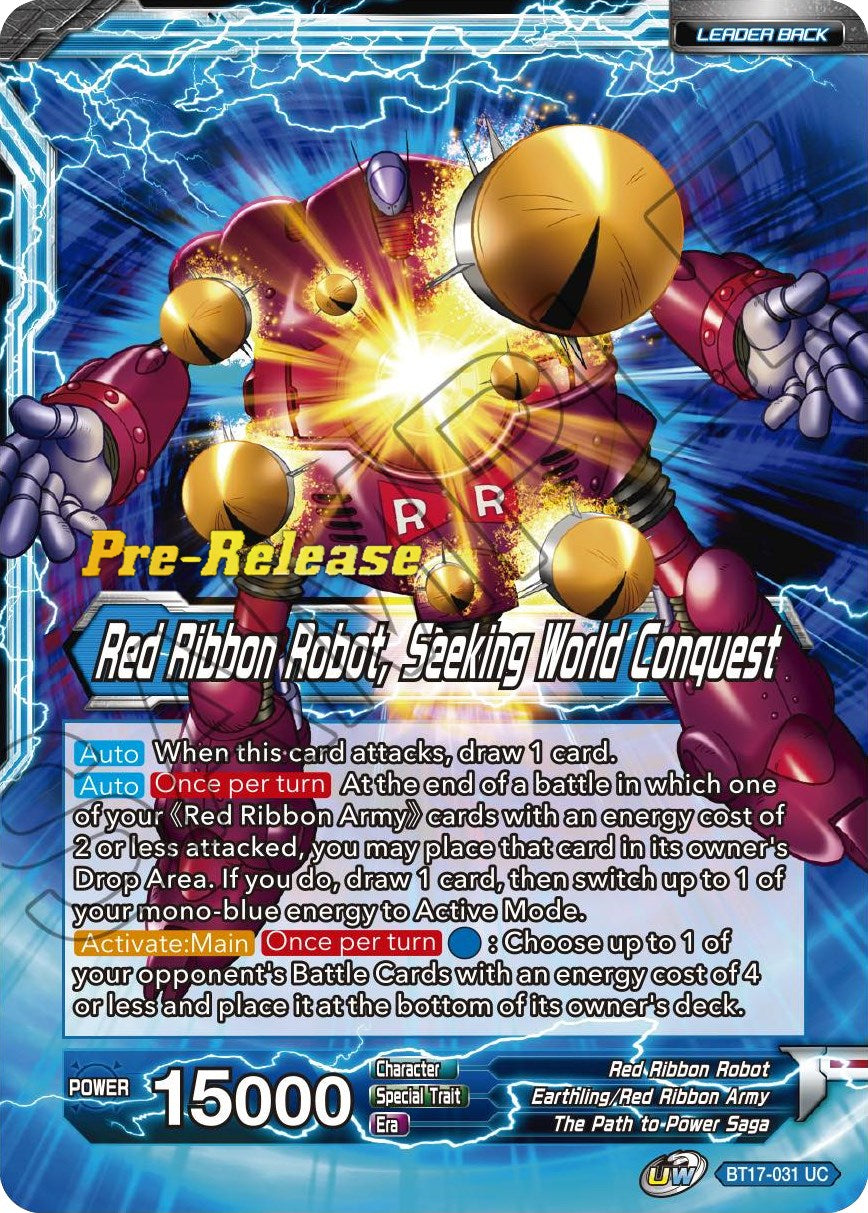 Commander Red // Red Ribbon Robot, Seeking World Conquest (BT17-031) [Ultimate Squad Prerelease Promos] | Good Games Adelaide SA