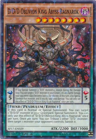 D/D/D Oblivion King Abyss Ragnarok [SP17-EN029] Starfoil Rare | Good Games Adelaide SA