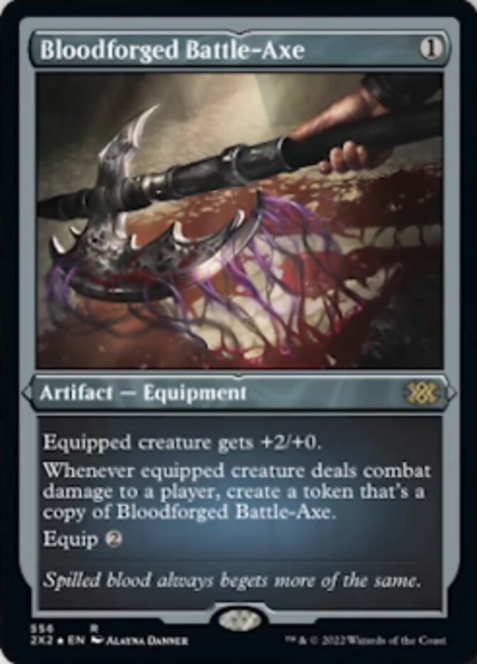 Bloodforged Battle-Axe (Foil Etched) [Double Masters 2022] | Good Games Adelaide SA