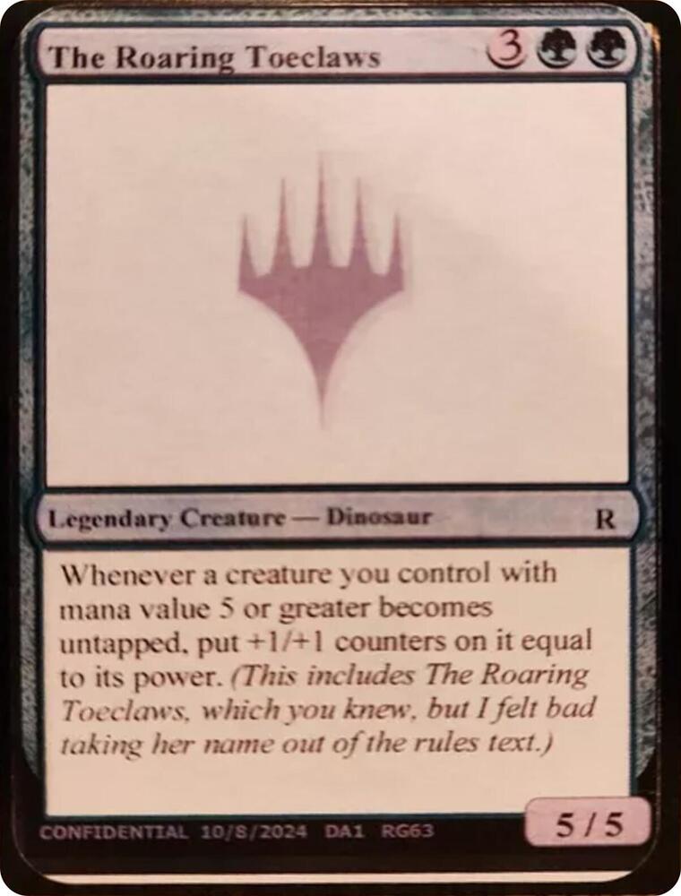 The Roaring Toeclaws  (Un-Known Event Playtest Cards)  | Good Games Adelaide SA