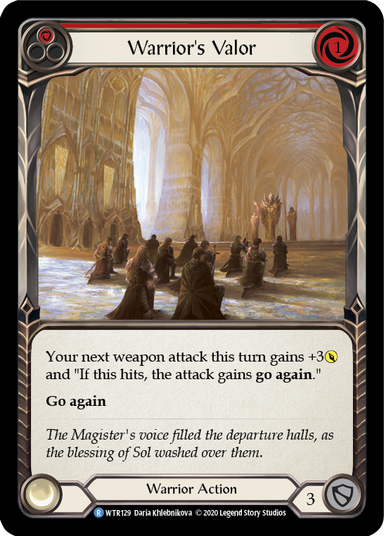 Warrior's Valor (Red) [U-WTR129] Unlimited Rainbow Foil | Good Games Adelaide SA