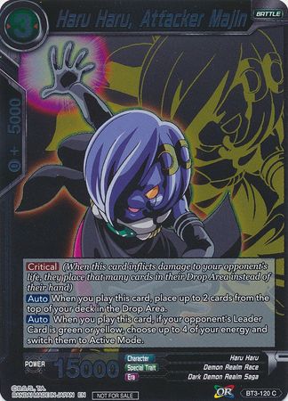Haru Haru, Attacker Majin (Event Pack 3 - 2019) (BT3-120_PR) [Promotion Cards] | Good Games Adelaide SA