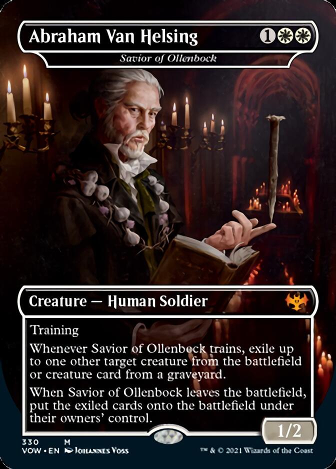 Abraham Van Helsing - Savior of Ollenbock (Borderless) (Dracula Series) [Innistrad: Crimson Vow] | Good Games Adelaide SA