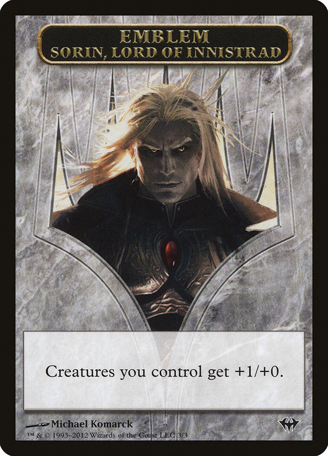 Emblem - Sorin, Lord of Innistrad [Dark Ascension Tokens] | Good Games Adelaide SA