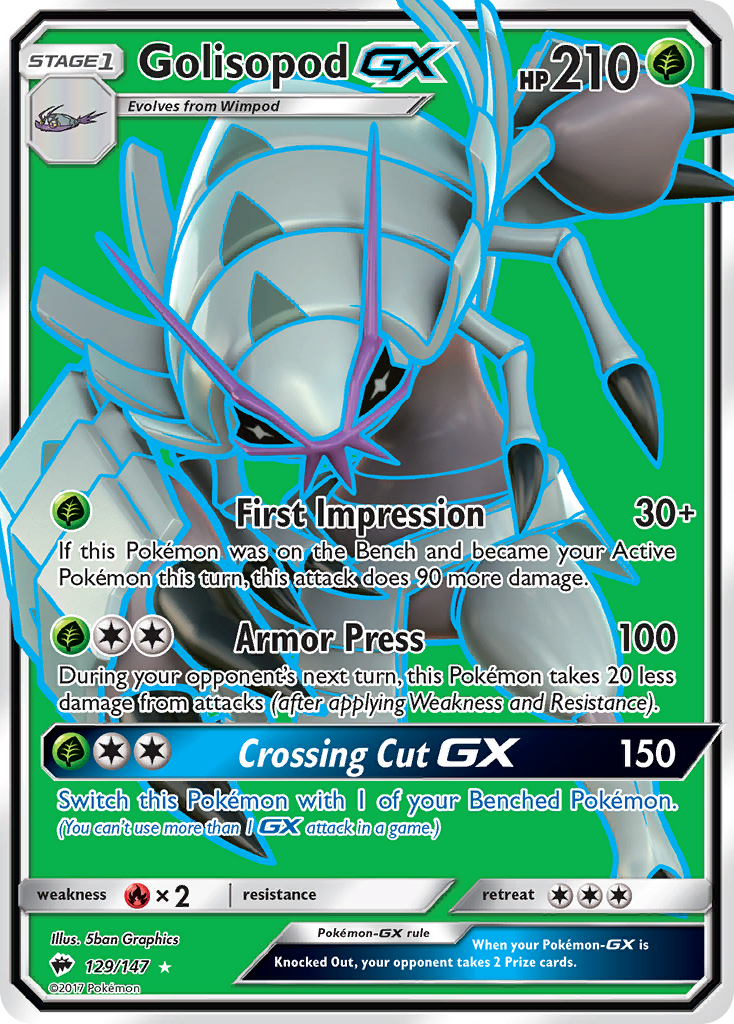 Golisopod GX (129/147) [Sun & Moon: Burning Shadows] | Good Games Adelaide SA
