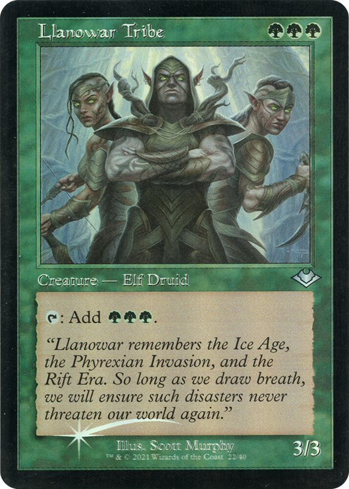Llanowar Tribe 22 (Modern Horizons)  - Retro Etched Foil | Good Games Adelaide SA