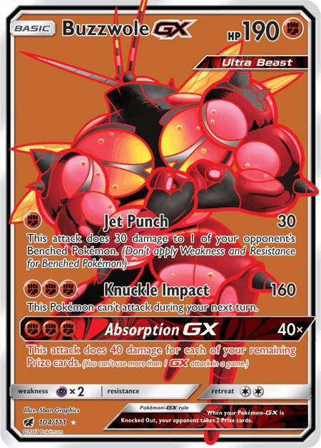 Buzzwole GX Full Art 104/111 (SM - Crimson Invasion)  - Holofoil | Good Games Adelaide SA