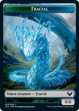 Fractal 3 Emblem Rowan Scholar of Sparks 9 Double sided Token 3 // 9 (Strixhaven: School of Mages)  - Foil | Good Games Adelaide SA