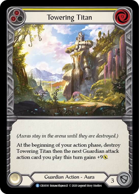 Towering Titan (Yellow) [CRU030] 1st Edition Rainbow Foil | Good Games Adelaide SA